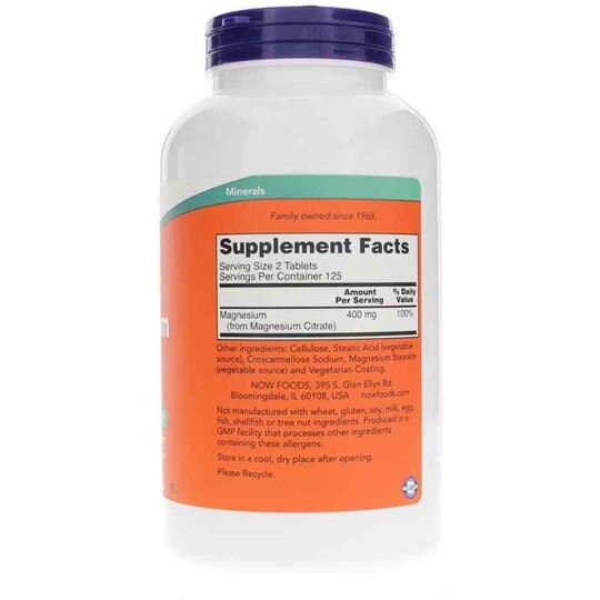 Magnesium Citrate Tablets 200 Mg, NOW
